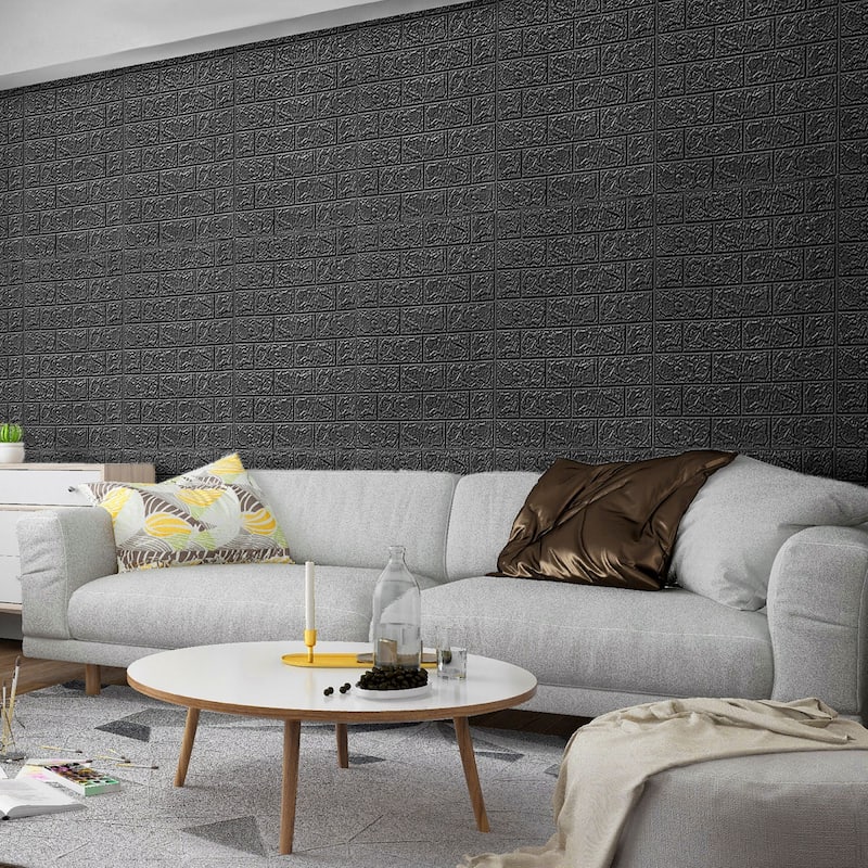 Art3d 30Pcs 3D Brick Wallpaper,Faux Foam Brick Peel and Stick for Bedroom, Living Room,43.5Sq.Ft