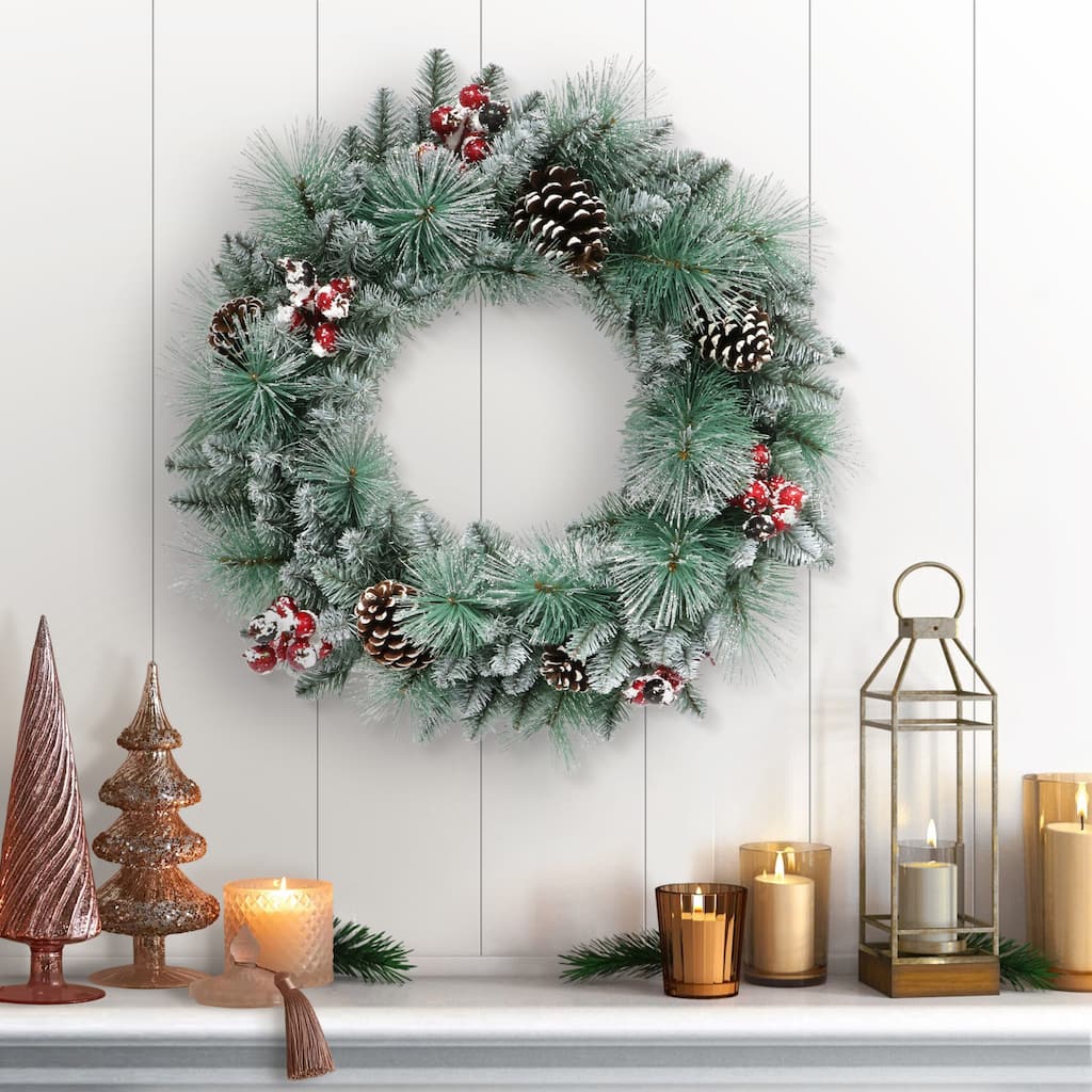 Puleo International 24 in Sterling Spruce Wreath - 24"