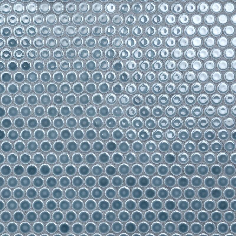 Merola Tile Hudson Penny Round Storm Grey 11-7/8" x 12-5/8" Porcelain Floor and Wall Tile