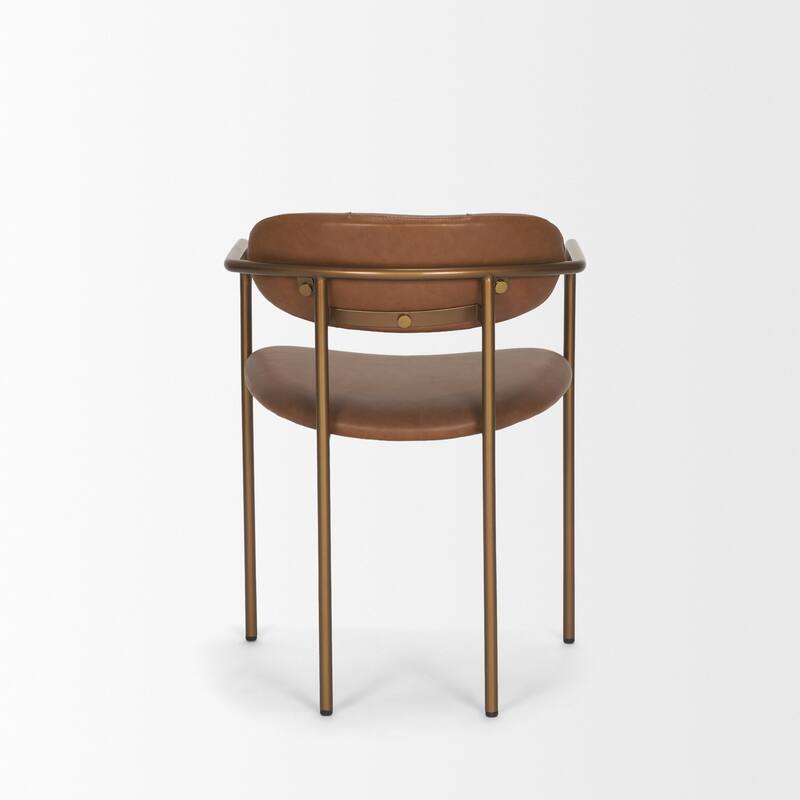 Parker Black Leather Seat Gold Metal Dining Chair - 21.5L x 21.1W x 29.0H