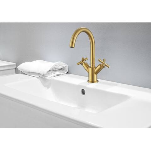 Ancona Ava Series Single Hole Bathroom Faucet in Titanium Gold Finish