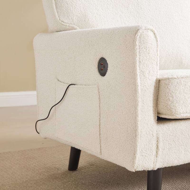 Multifunctional 2-Seater Loveseat Couch with USB & Charging Ports, Sofa Couch Lounge Sofa with Armrests