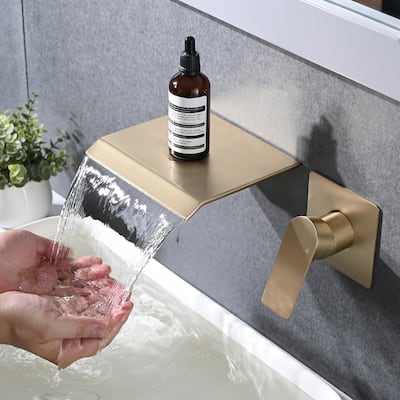 Single Handle Waterfall Wall Mounted Bathroom Sink Tub Faucet