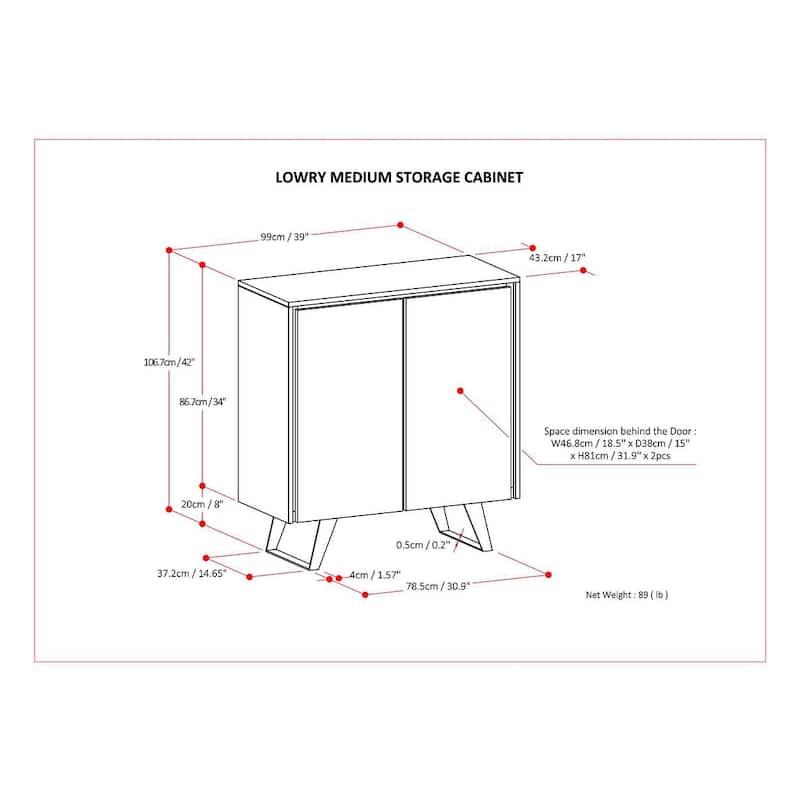 WYNDENHALL Mitchell 39 inch Storage Cabinet (Set of 2) - 39"W x 17" D x 42"H