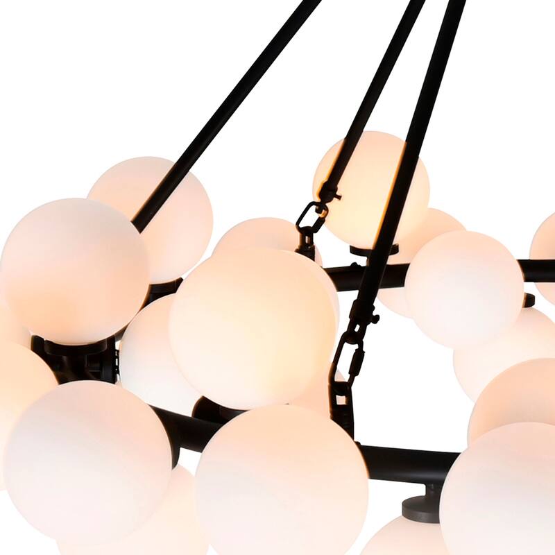 Arya 70 Light Chandelier With Black Finish