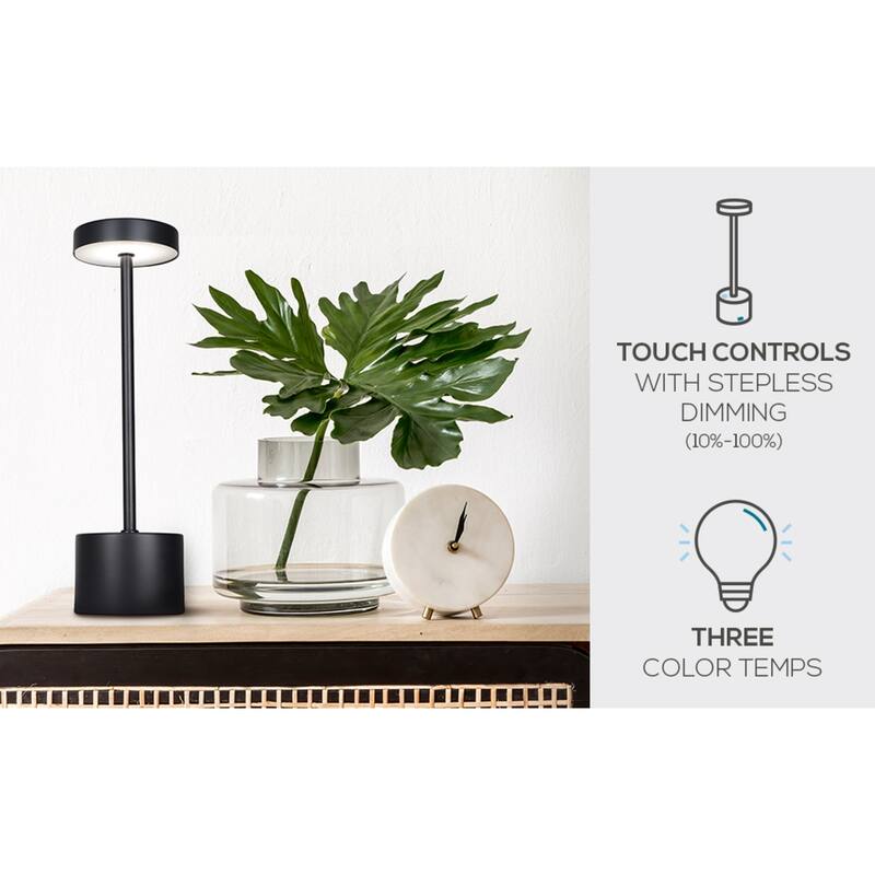 Catalina Halo Touch LED Accent Lamp - Black