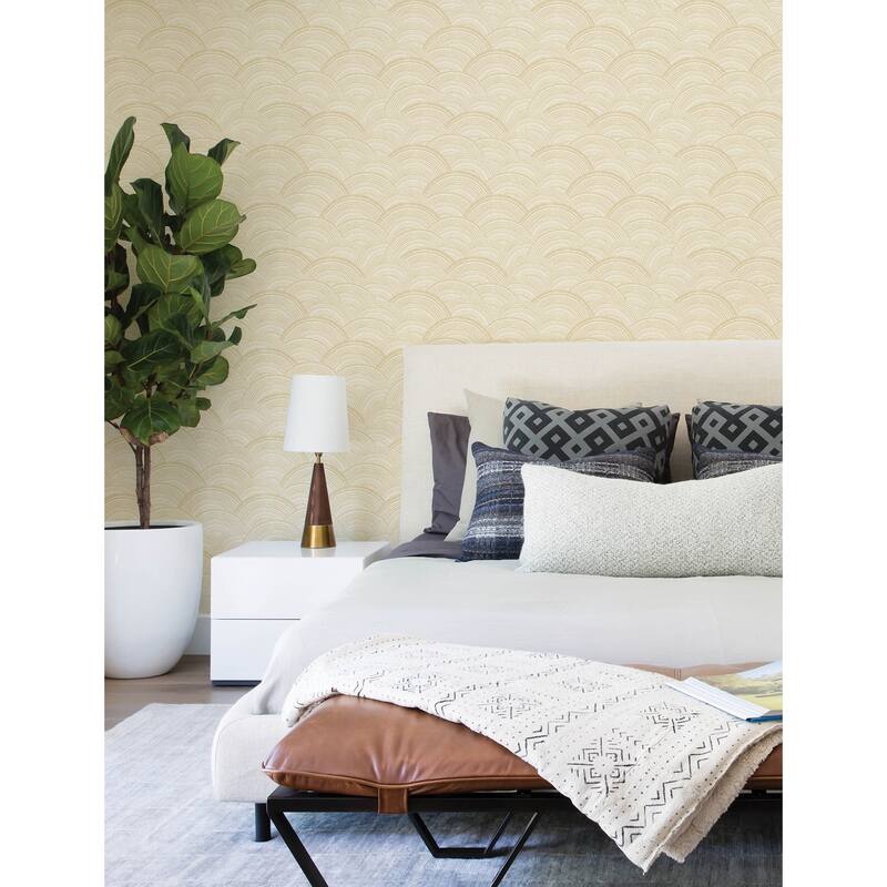 A-Street Prints Encircle Yellow Geometric Wallpaper