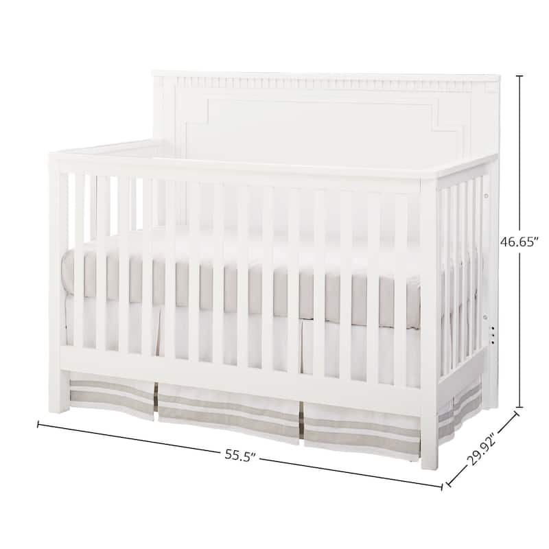 Emery 56" Wide Convertible Crib Panel, White