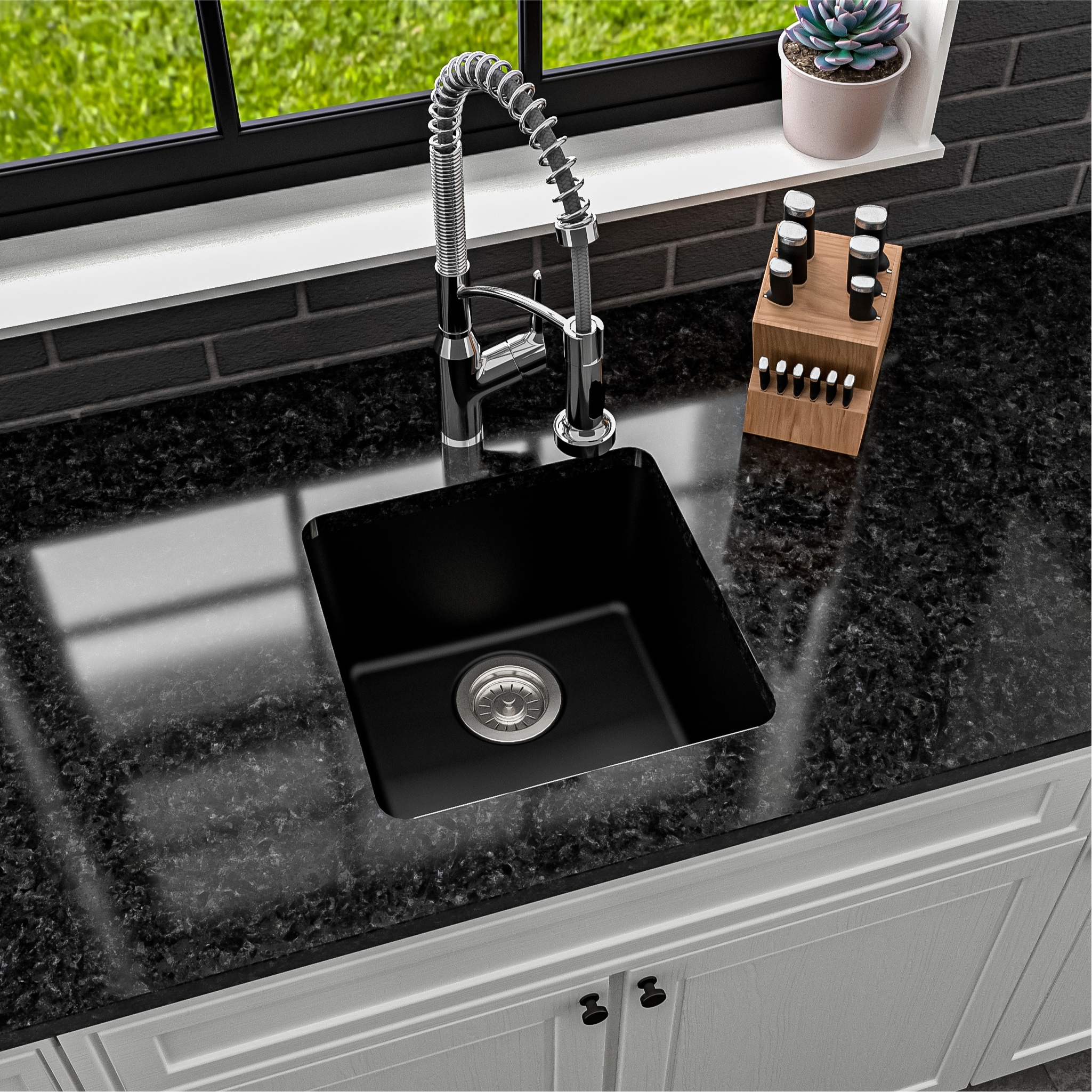 Quartz undermount kitchen sinks