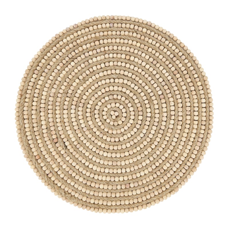 Beaded Spiral Swirl Placemat (Set of 4) - Set of 4 - 14"x14" - Coffee