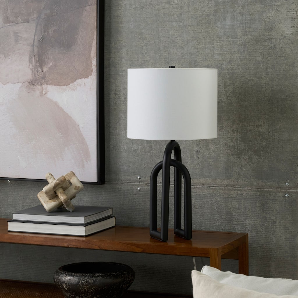 Nourison 23" Metal Interlock Modern Table Lamp