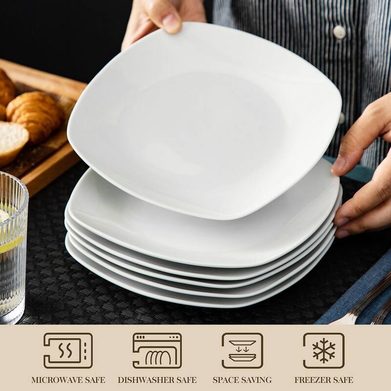 MALACASA Elisa 6 Piece Porcelain Dessert Plates