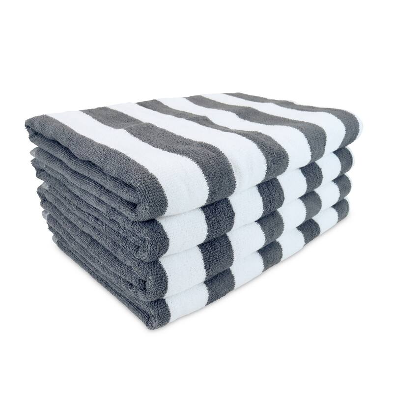 Arkwright Cali Cabana 4-Piece Striped Cotton Beach Towel Set - 30x60