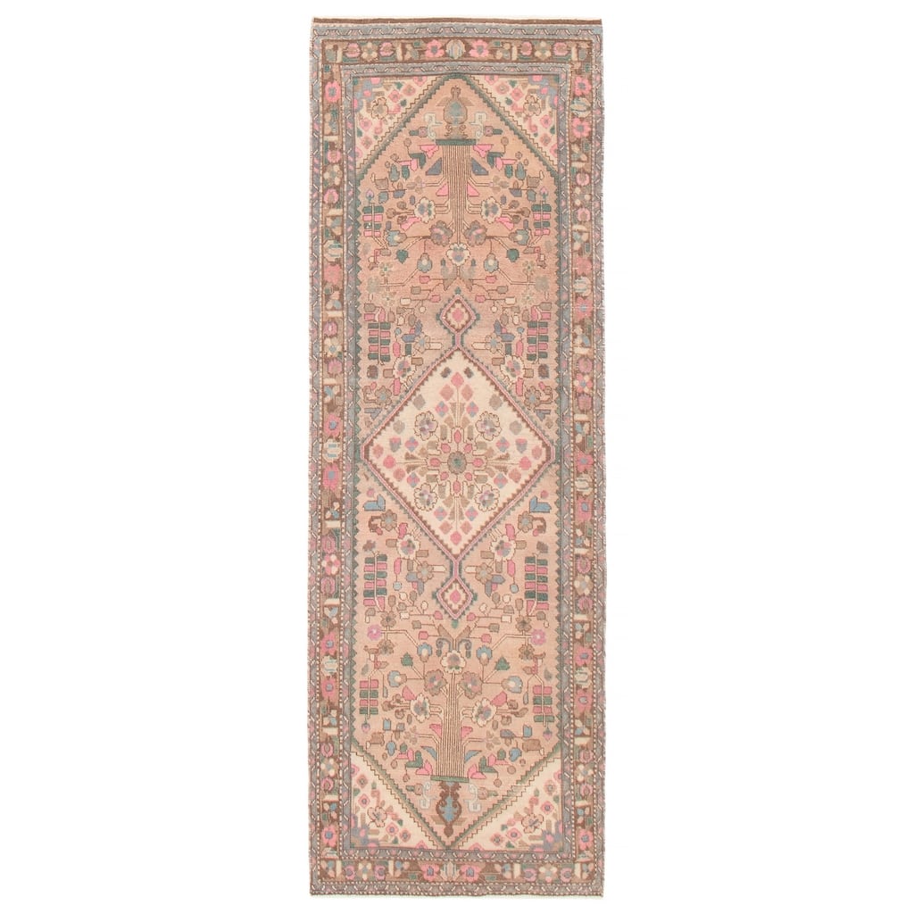 ECARPETGALLERY Hand-knotted Antalya Vintage Tan Wool Rug - 2'9 x 8'11