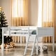 preview thumbnail 12 of 19, Sturdy Wood Frame Full Size Loft Bed, Convertible Ladder White