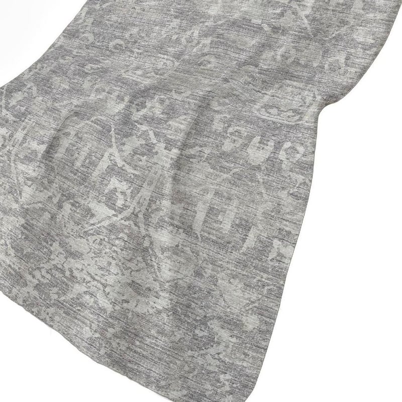 HomeRoots 50" X 70" Gray And Ivory Damask Polyester Woven Plush Throw Blanket