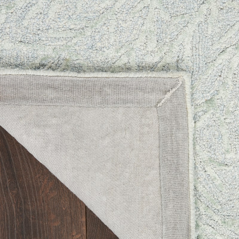 Michael Amini Star Contemporary Textured Botanical Abstract Glam Area Rug