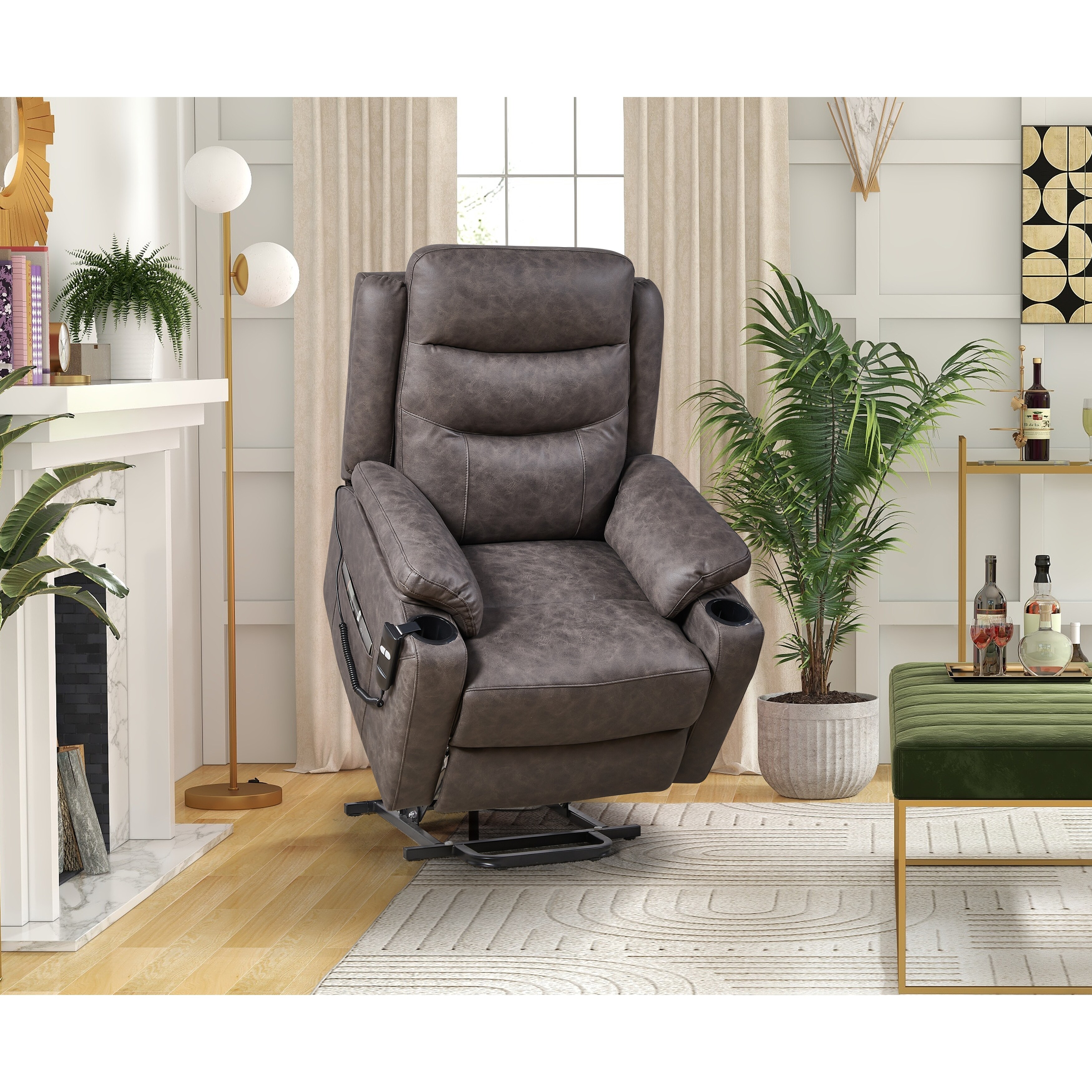 Gray power store lift recliner