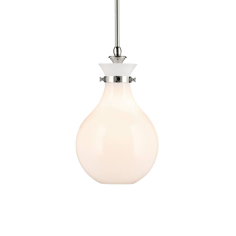Kichler Lighting Laria 9.75 Inch 1 Light Pendant with Opal Glass in Polished Nickel