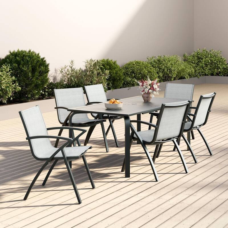 Outdoor All-Weather Dining Chairs Set for Patio, Poolside