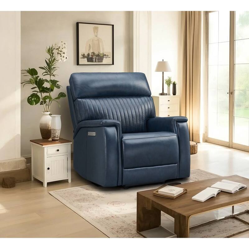 Leather Zero Gravity Power Recliner with Power Headrest and Power Lumbar,USB&USB-C Port