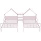 preview thumbnail 19 of 22, Metal Double Twin Size Platform Beds with House-shaped Headboard and a Built-in Nightstand, Two Shared Bed with Storage Shelves