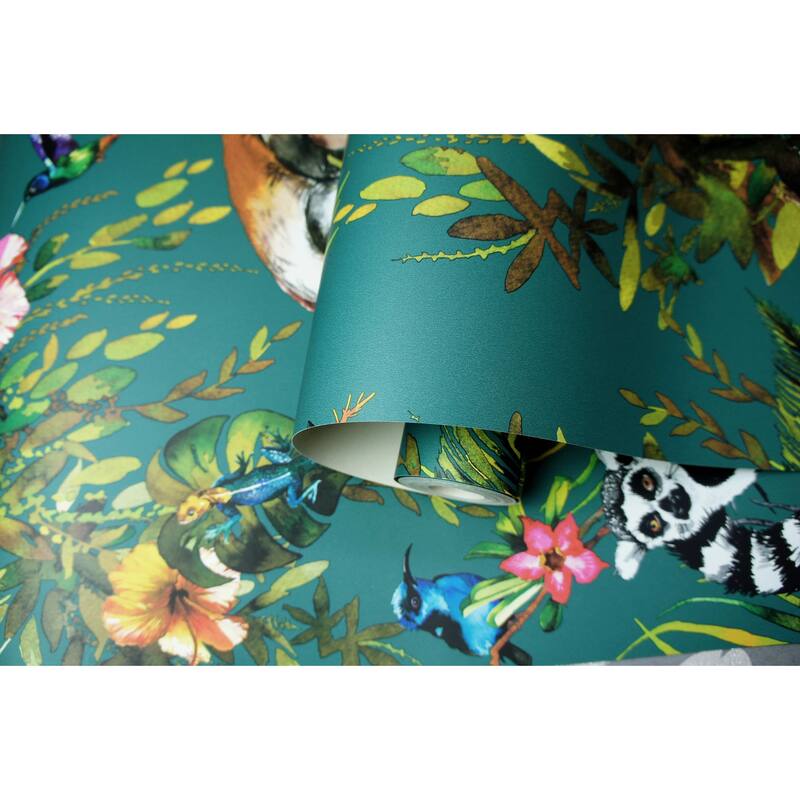 Tropical Lemur Non-Pasted Wallpaper – 396 in x 20.8 in