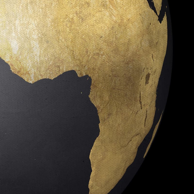 Black & Gold Globe by Belle Maison Canvas Art Print