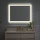 Wall Mounted Back Light Bathroom Framed LED Mirror Anti- Fog With Dimmable Light Touch Sensor And Memory Function