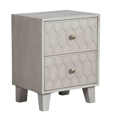 Light Gray 2 Drawer 20 in. W Nightstand with Sturdy Hardware and Ample Storage