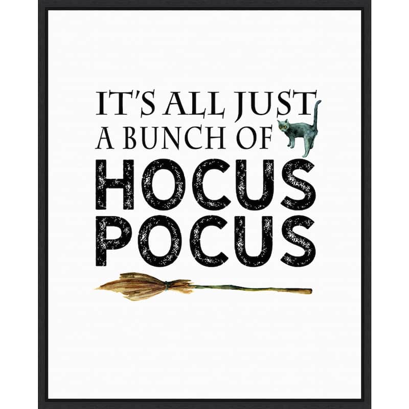 Amanti Art Just a Bunch of Hocus Pocus Broom Framed Canvas Wall Art