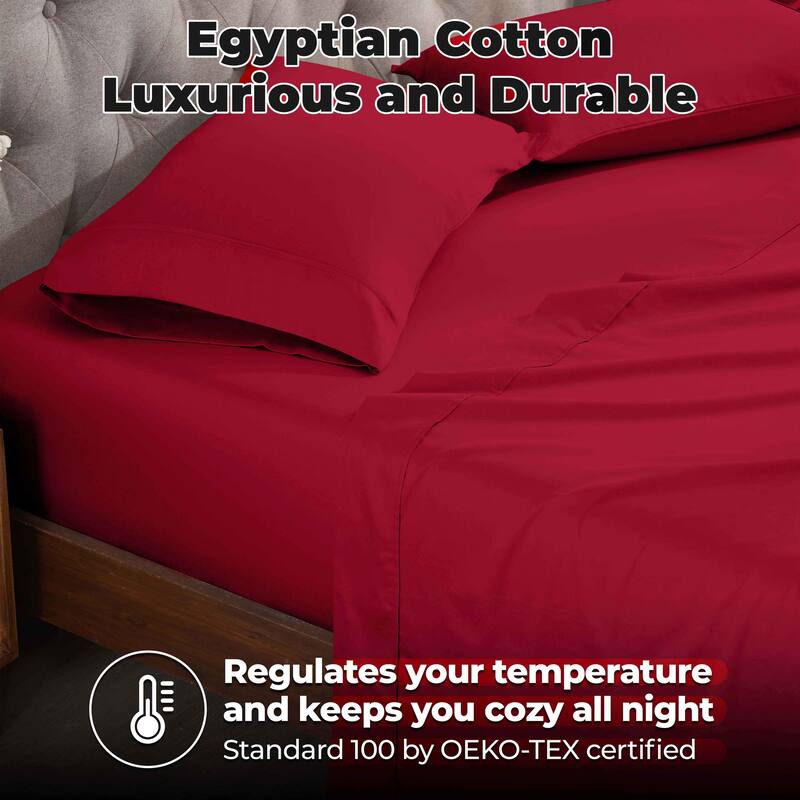 Superior Egyptian Cotton 300 Thread Count Solid Bed Sheet Set