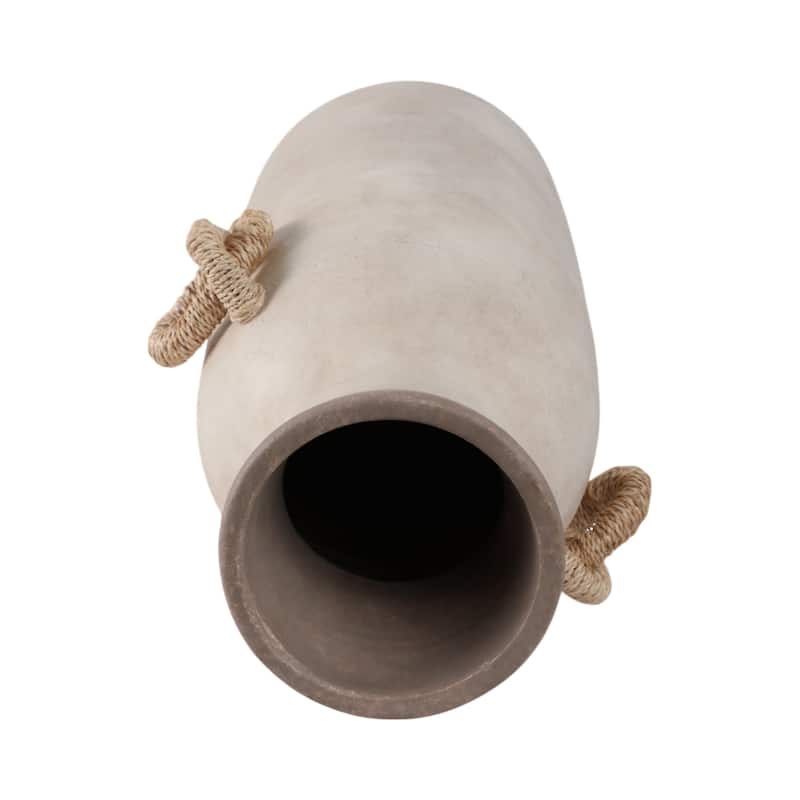 Pottery Jute Decorative Vase Rustic Wrapped Handles Clay Design
