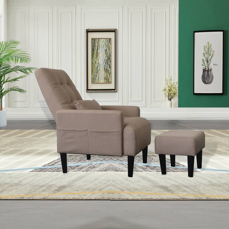 Midcentury Modern Design Living Room Recliner, Soft Cozy Sofa Chair