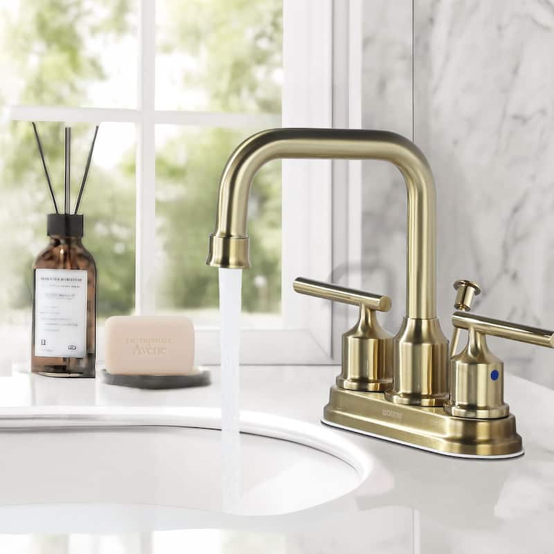 WOWOW 4 in. Centerset Double Handle Bathroom Faucet