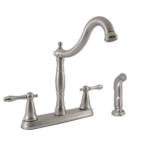 Design House Double Handle Kitchen Faucet With Escutcheon Plate and