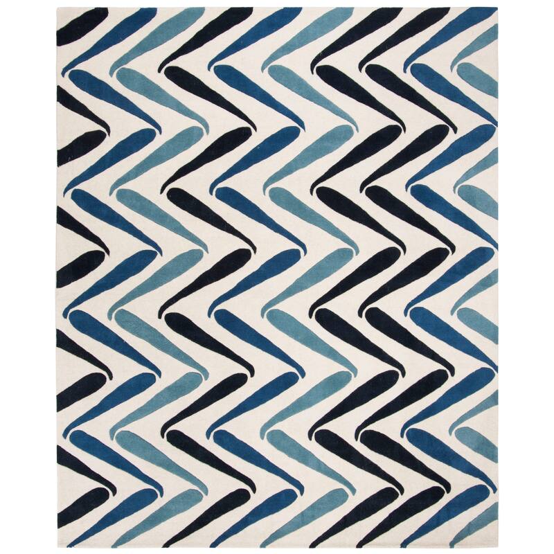 SAFAVIEH Handmade Soho Ashlea Blue New Zealand Wool Rug