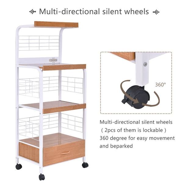 Costway 62 Bakers Rack Microwave Stand Rolling Kitchen Costway 62 Bakers Rack Microwave