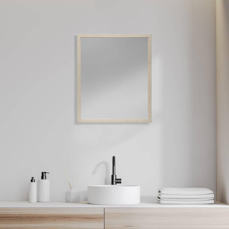 Bristol Tan 20x24 Faux Wood Frame Bathroom Vanity Mirror - 21.5L x 1.8W x 25.5H