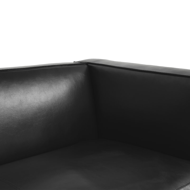 Goyette Faux Leather 3 Seater Sofa by Christopher Knight Home