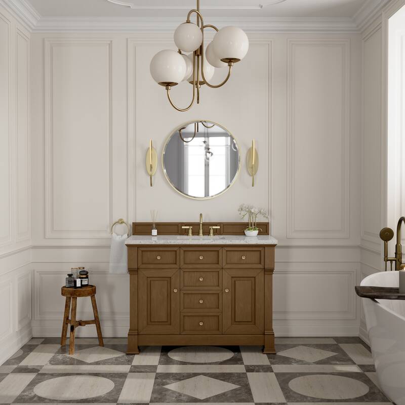 Brookfield 48" Single Vanity, Honey Oak w/FreePower Wireless Charger