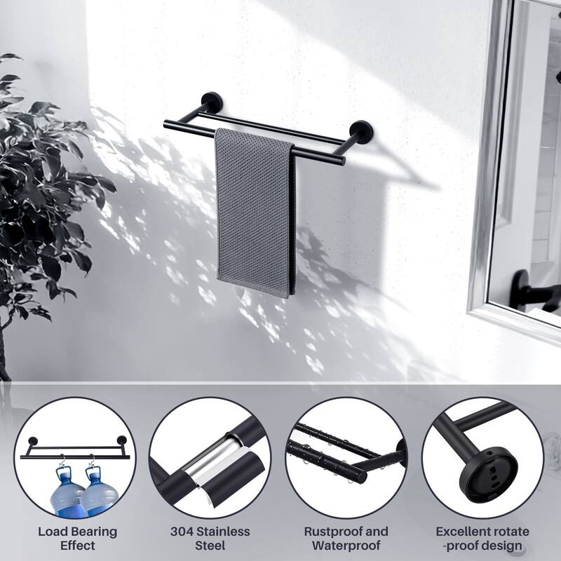 WOWOW Wall Mounted Stainless Steel Double Towel Bar