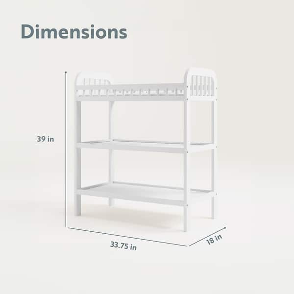 dimension image slide 1 of 4, Storkcraft Pasadena Changing Table with Water-Resistant Changing Pad