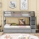 preview thumbnail 3 of 13, Twin-over-Twin Bunk Bed with Twin size Trundle for Bedroom, Dorm, Adults