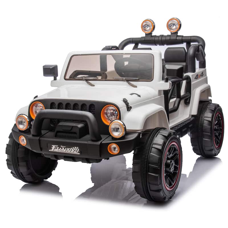 24V Kids Ride On Car Off-Road Toy Car White Battery Powered Electric Car