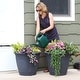 preview thumbnail 12 of 25, Sunnydaze Anjelica Polyresin Outdoor Flowerpot Planter - 24" - Slate