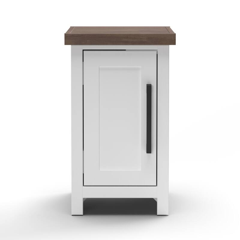 Bridgevine Home Modern Farmhouse 14 inch Chairside Table, No Assembly Required, Two-Tone Finish