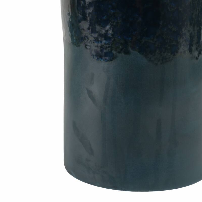 Decorative Vase - Blue Ceramic Finish Details