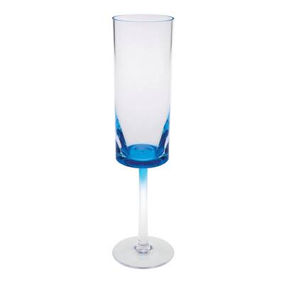 LeadingWare Designer Acrylic Oval Halo Champagne Flutes Set of 4 (4oz), Premium Quality Unbreakable Stemmed Champagne Flutes