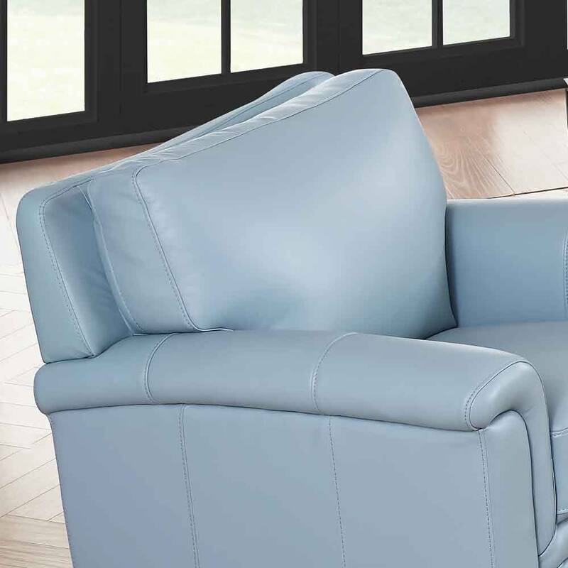 Hydeline Westcott Top Grain Leather Sofa and Chair Set with Memory Foam and Springs